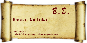 Bacsa Darinka névjegykártya